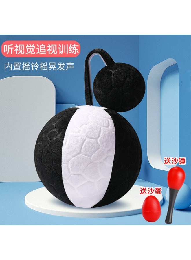 Small Sand Hammer Baby Red Bite Rattle Hand Grasping Training Newborns Listening To Black And White Early Education Educational Toys - Image 1
